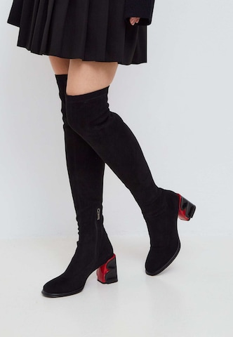 CESARE GASPARI Over the Knee Boots in Black