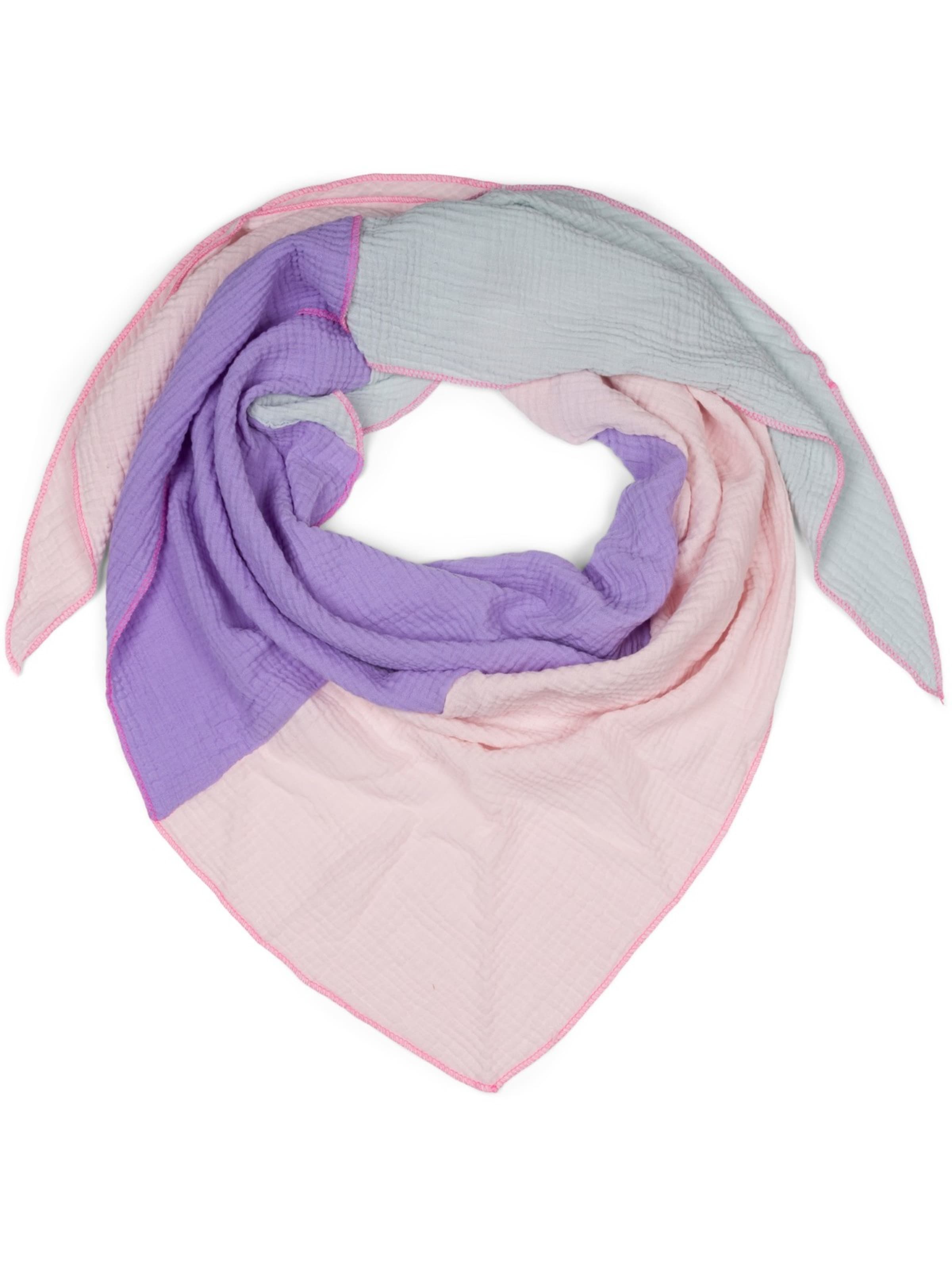 styleBREAKER Tuch '3-Farbiges Musselin Dreieckstuch'‌‌‌‌‌‌‌‌‌‌ in Lila: Vorderseite