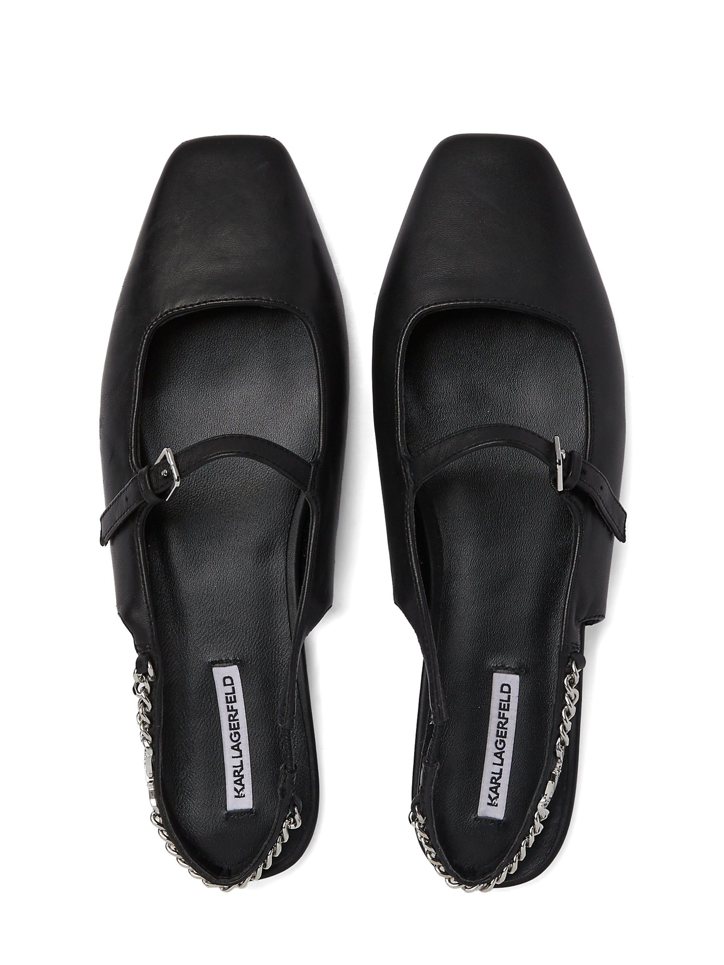 Karl Lagerfeld Ballerina met riempjes 'Konnie' in Zwart