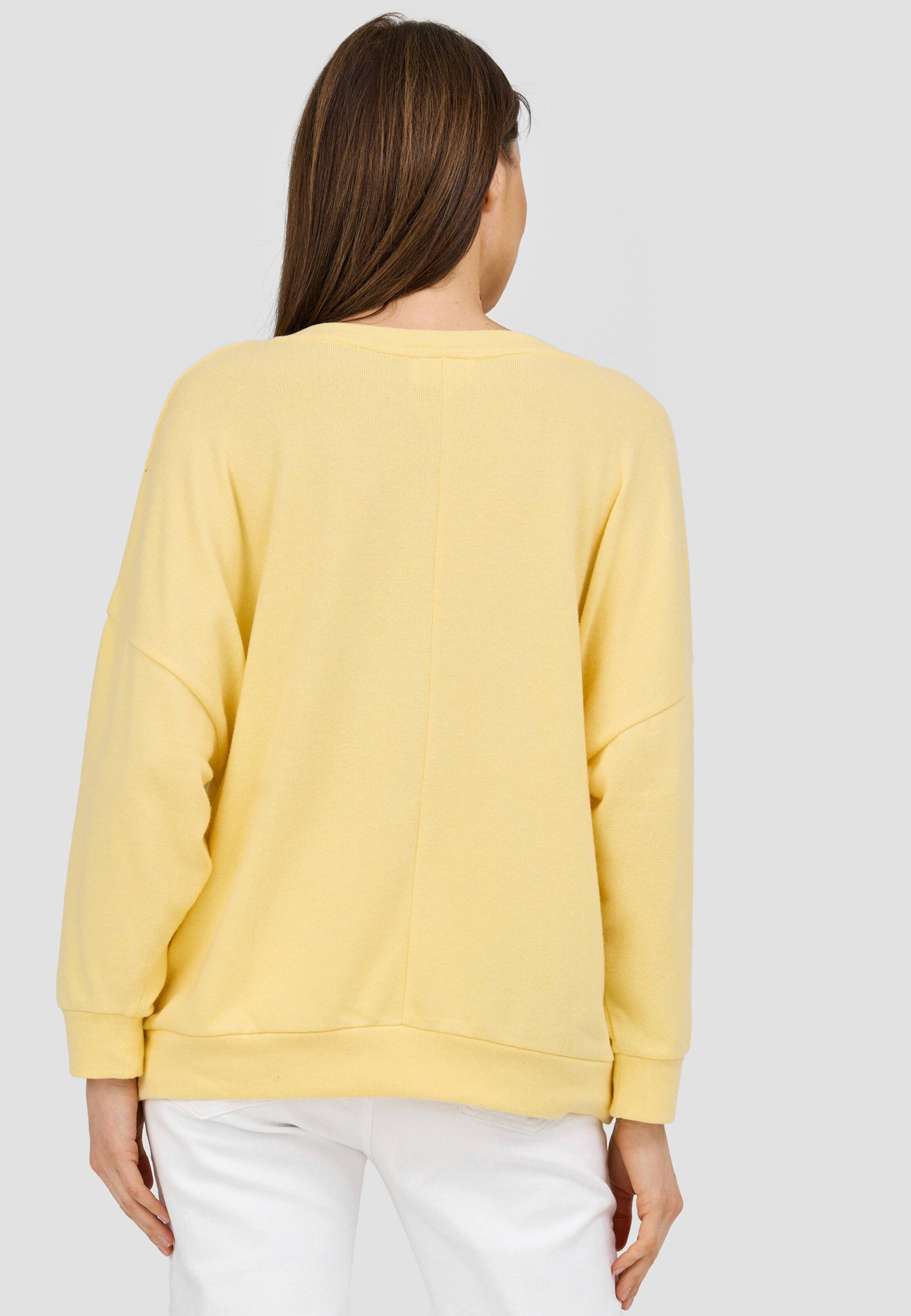Frauen Sweat Cotton Candy Sweatshirt 'ZOLI' in Gelbmeliert - FK42768