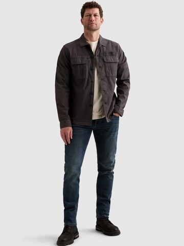 PME Legend Regular Fit Paita 'Shirt jacket with chest pockets and badge on the sleeve' värissä harmaa