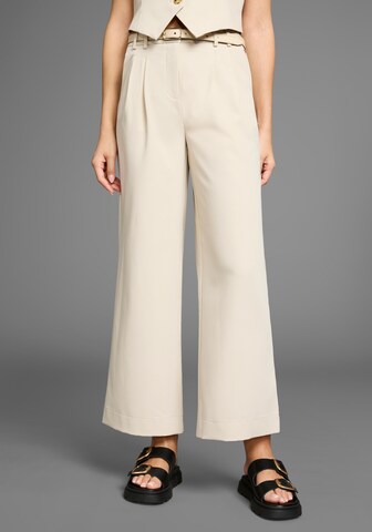 LAURA SCOTT Wide Leg Bundfaltenhose in Beige: Vorderseite