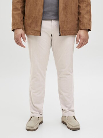 Jack & Jones Plus Slim fit Chino trousers in Grey: front