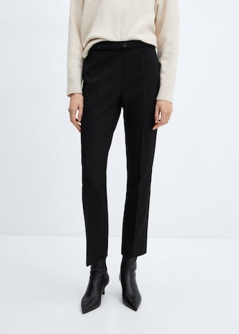 MANGO Regular Pantalon 'Creta' in Zwart: voorkant