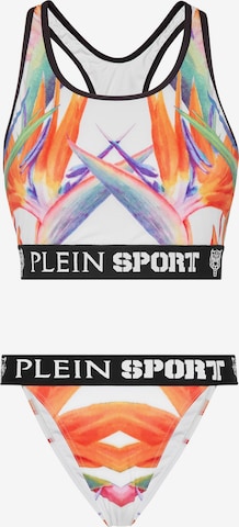 Bikini 'Flowers' di Plein Sport in bianco: frontale