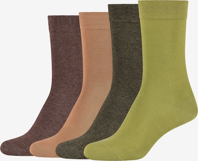 camano Sokken in de kleur Chocoladebruin / Brokaat / Olijfgroen / Kiwi, Productweergave