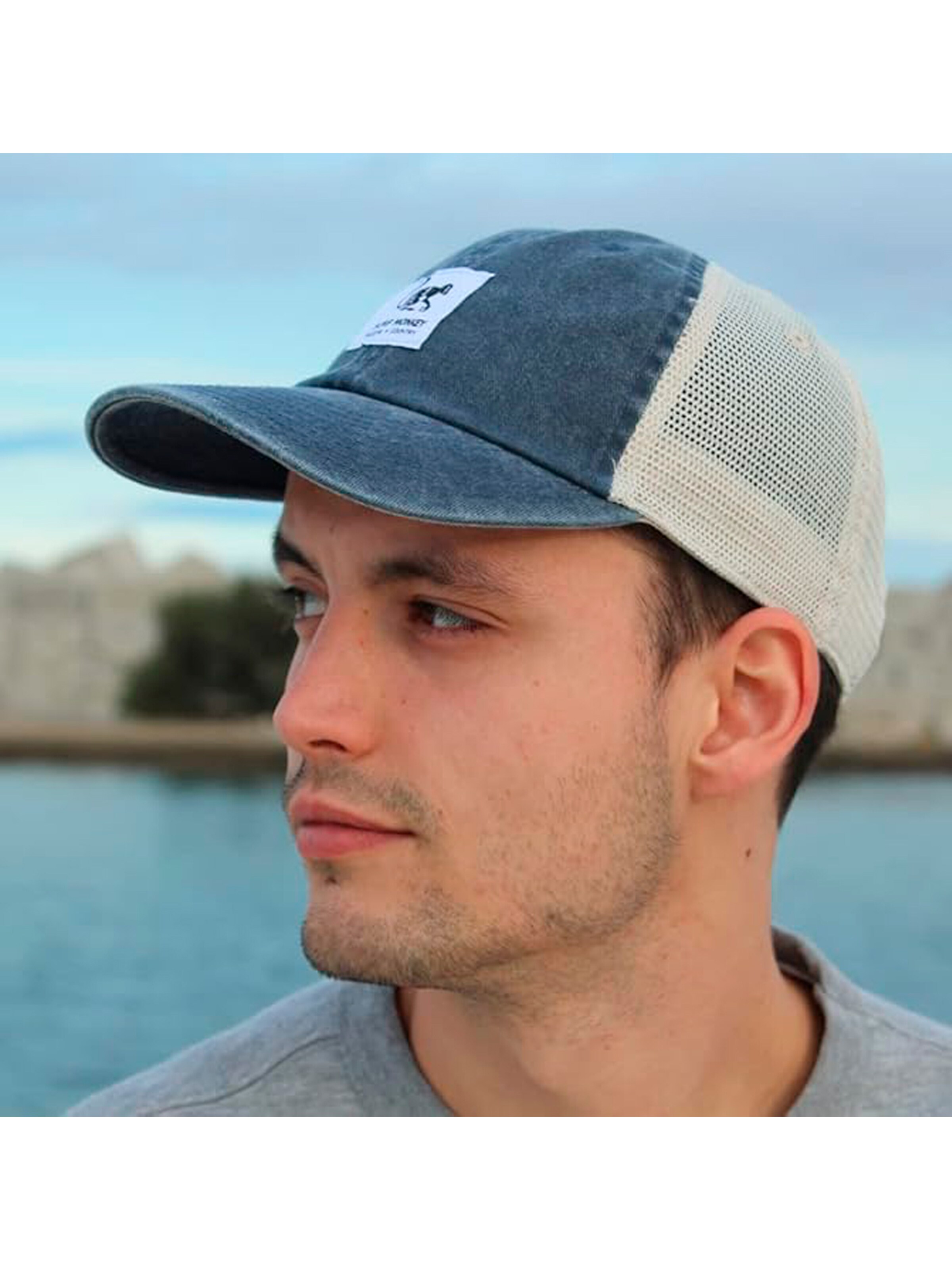 Surf Monkey Athletic Cap in Blue