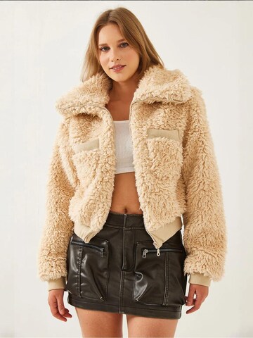 Bianco Lucci Tussenjas in Beige: voorkant