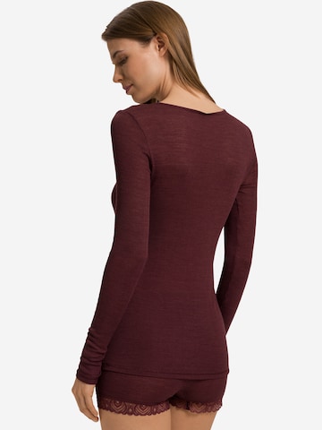 T-shirt 'Woolen Lace' Hanro en marron