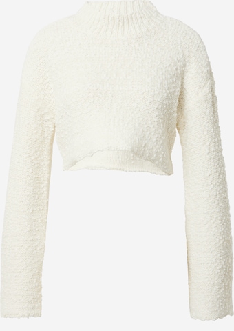 Oval Square Sweater in White: front