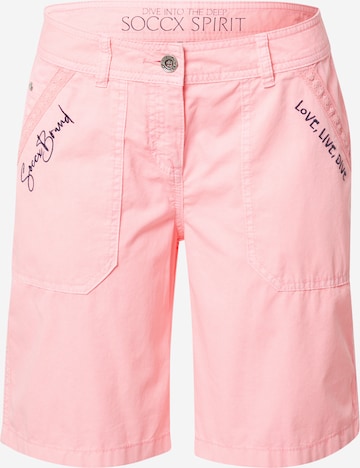Soccx Pants in Pink: front