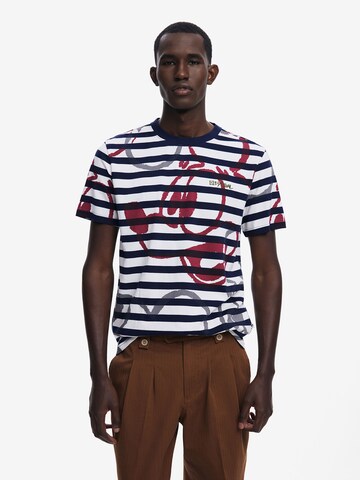 Desigual Shirt 'Striped Mickey Mouse' in Weiß: Vorderseite