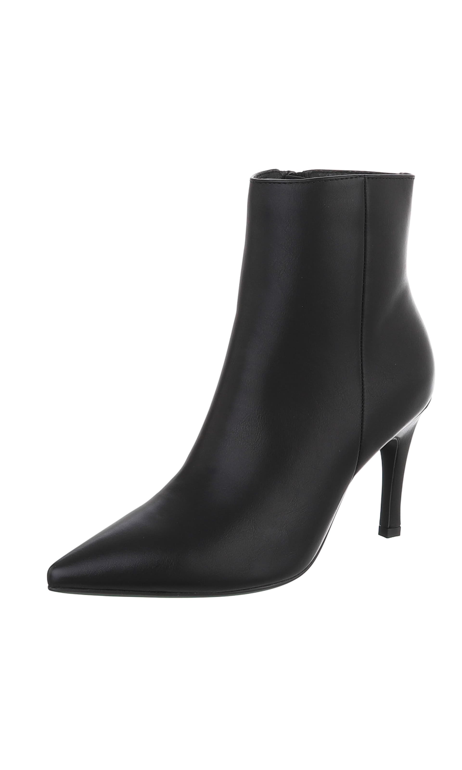Ital-Design Stiefelette in Schwarz: Vorderseite