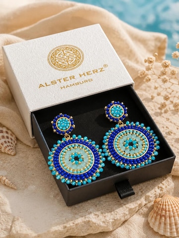 Alster Herz - Pendientes 'Capri Blue Mosaic' en azul