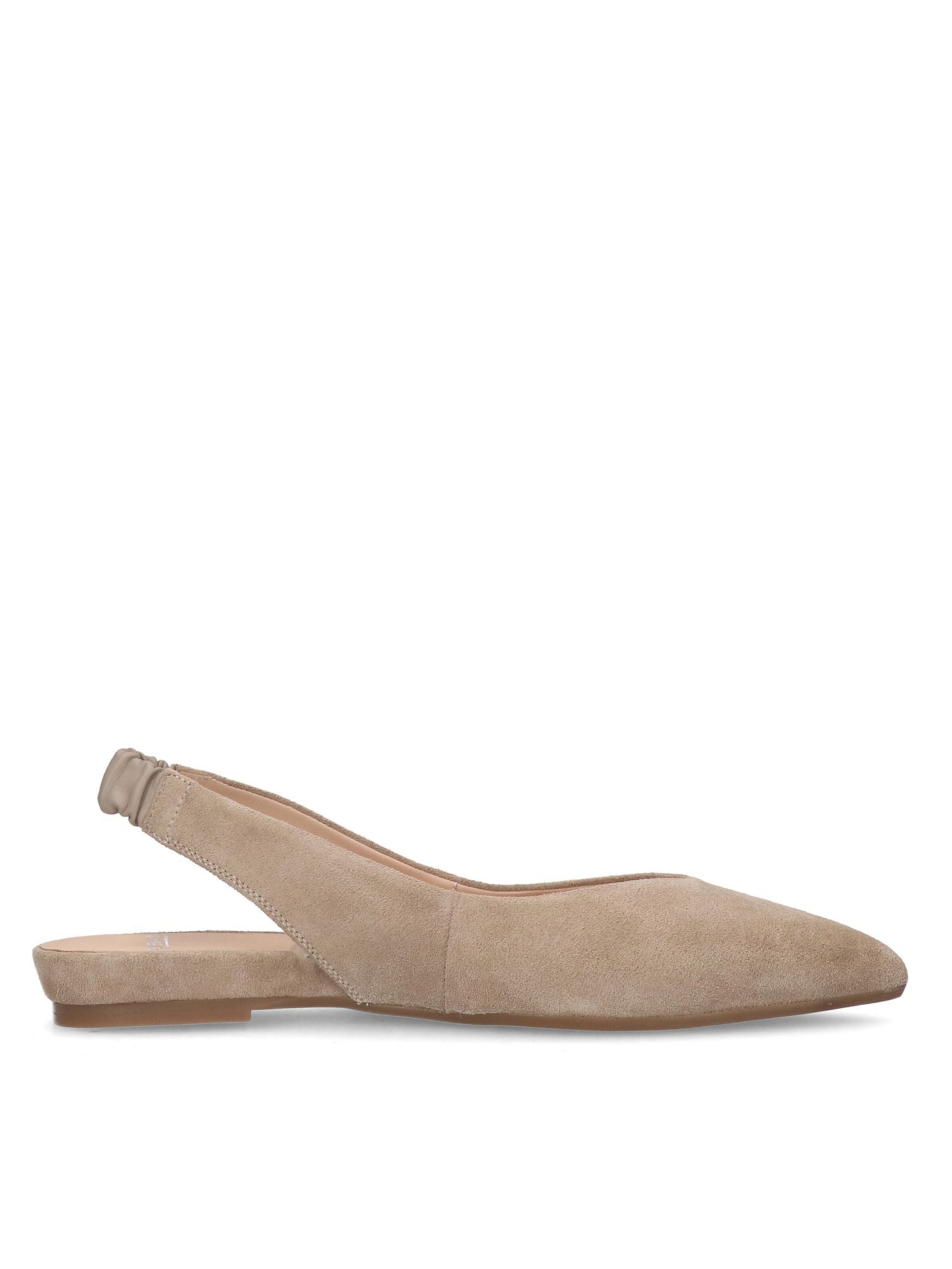 MANFIELD Ballet Flats with Strap in Beige