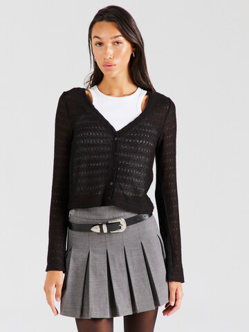 VERO MODA Knit Cardigan 'OLIVA' in Black: front