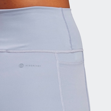 ADIDAS PERFORMANCE Skinny Športne hlače 'Train Essentials High-Intensity' | siva barva