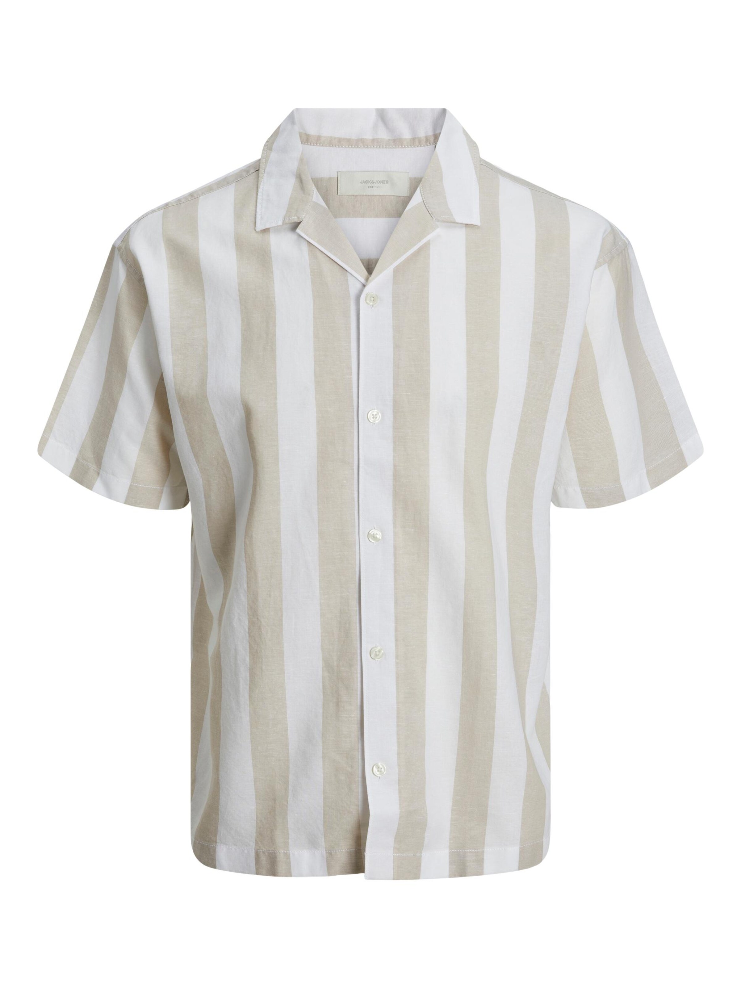 JACK & JONES Comfort fit Button Up Shirt in Beige: front