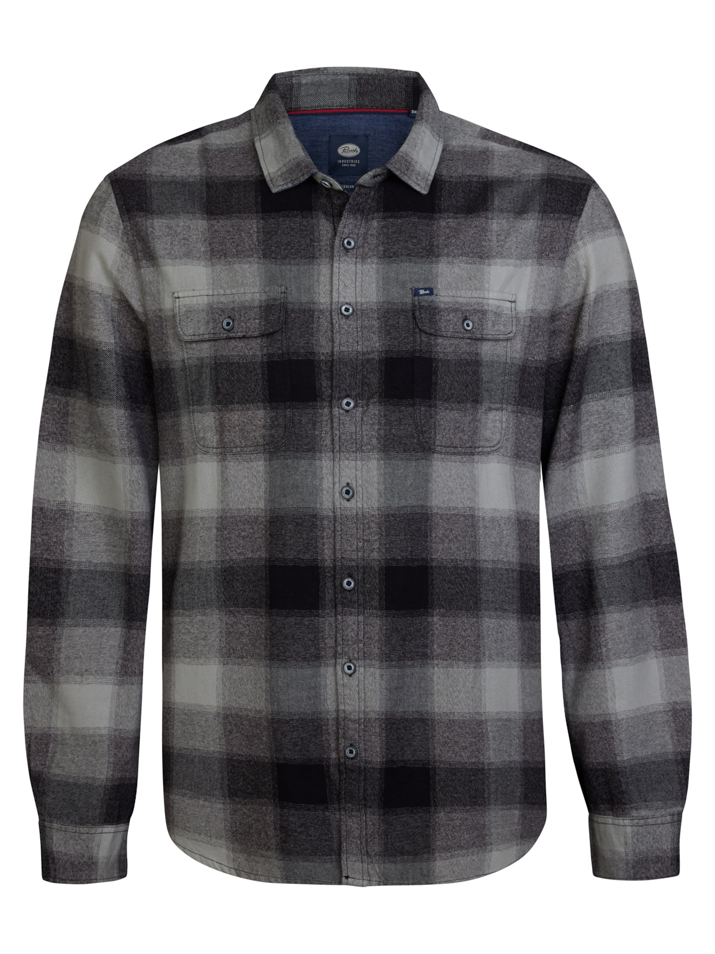 Petrol Industries Regular fit Button Up Shirt in Black: front