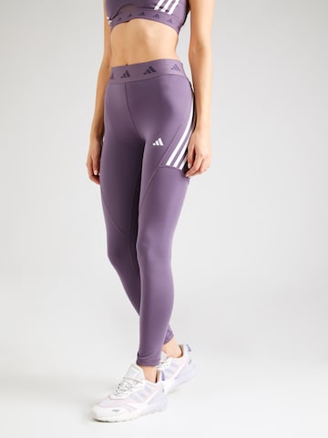 ADIDAS PERFORMANCE Skinny Workout Pants 'Hyglm' in Purple: front