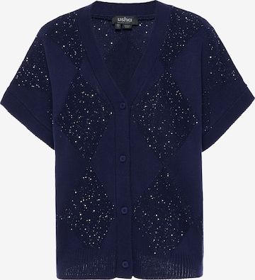 usha BLACK LABEL - Casaco de malha em azul: frente