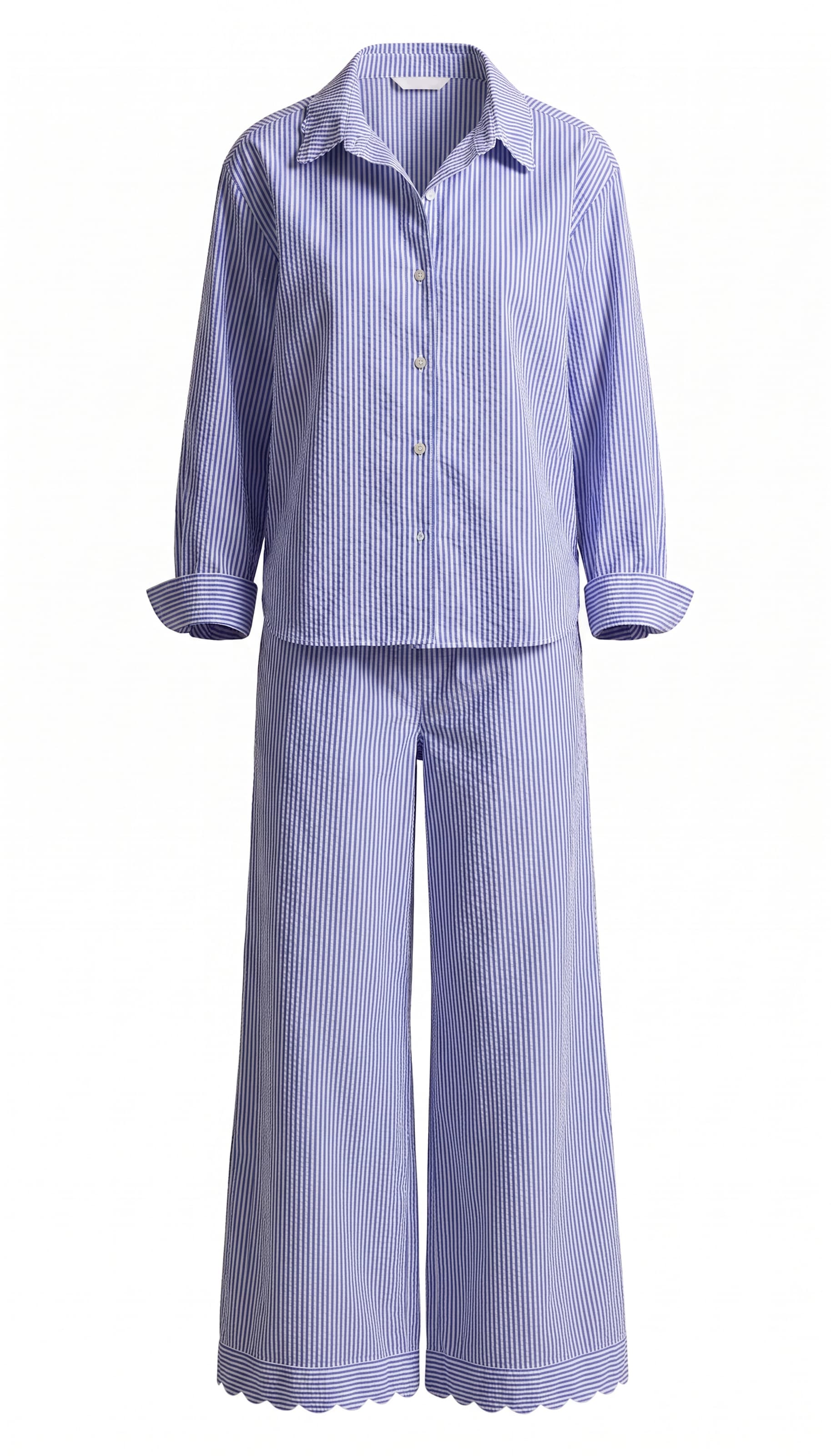 Polo Ralph Lauren Pajama ' Scallop Seersucker ' in L in Light blue / White, Item view