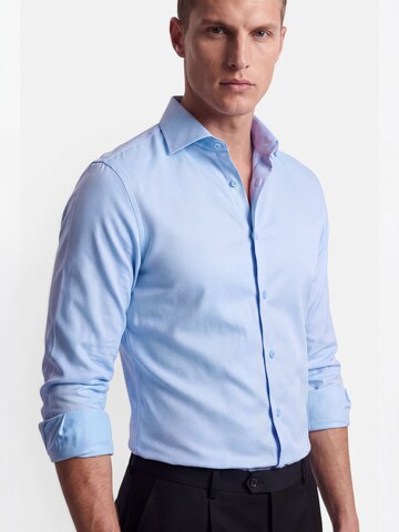 Vercate - Ajuste estrecho Camisa de negocios 'Twill' en azul