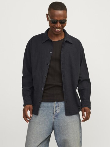 JACK & JONES Comfort fit Overhemd in Zwart: voorkant