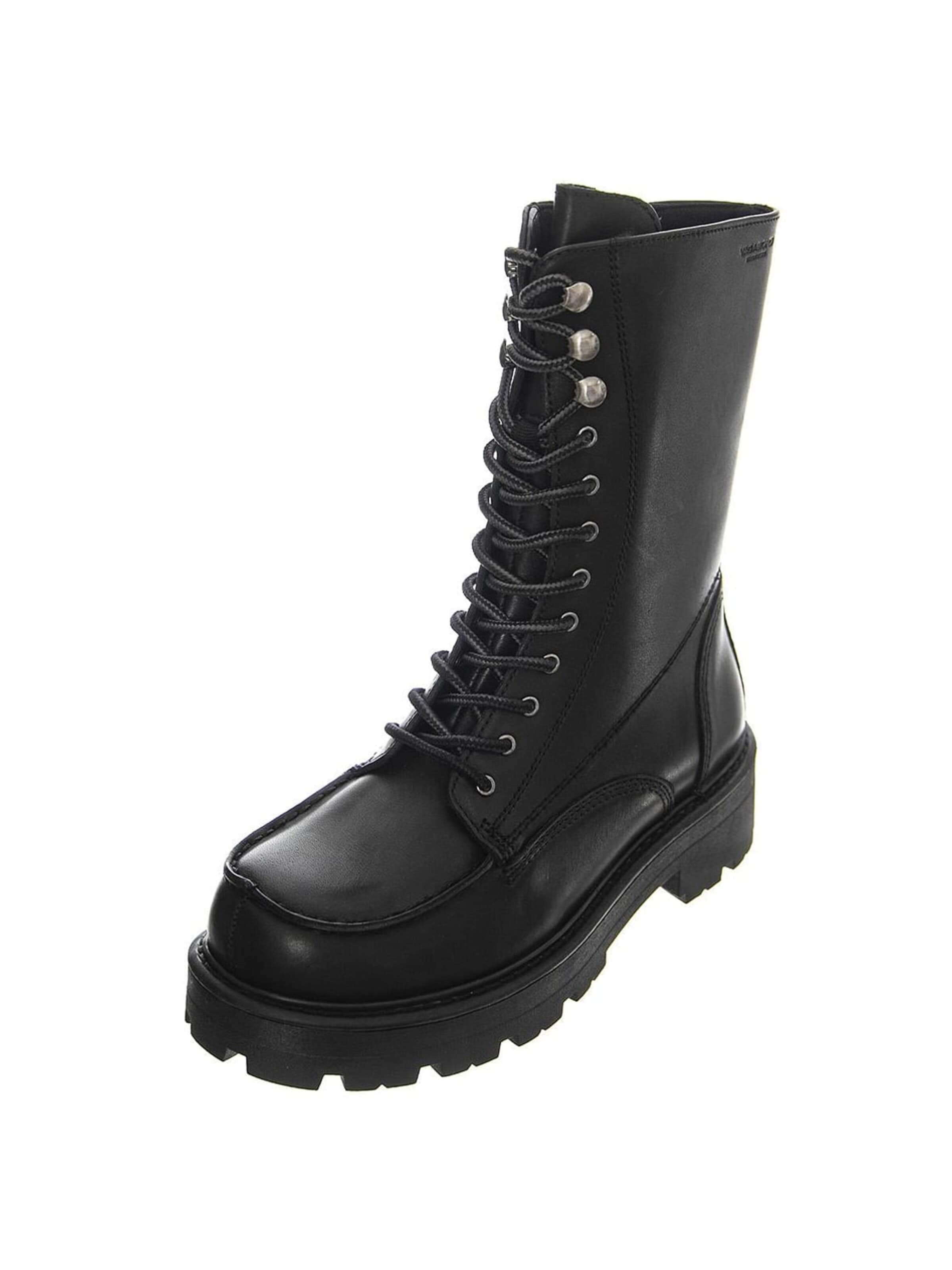 Vagabond Snørestøvler 'Womens Cosmo 2.0 Cow Leather Black Boots Low Heel Chunky' i sort: forside