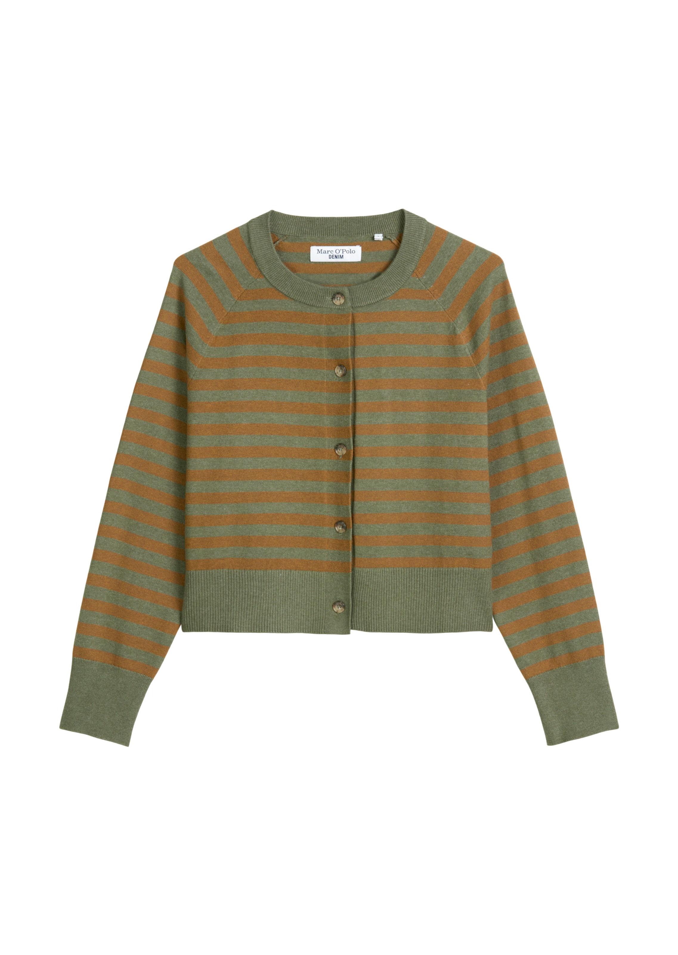 Marc O'Polo DENIM Gebreid vest in Groen: voorkant