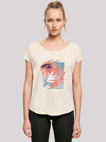 F2 T-Shirt 'F2 Beach Vibes Sommer Style' in Beige: Vorderseite