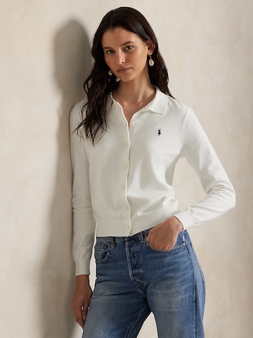 Polo Ralph Lauren Πλεκτή ζακέτα σε λευκό: μπροστά
