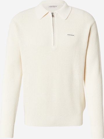 GUESS JEANS Sweter w kolorze biały: przód