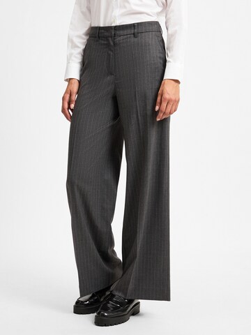 Marc O'Polo Wide leg Pantalon in Grijs: voorkant