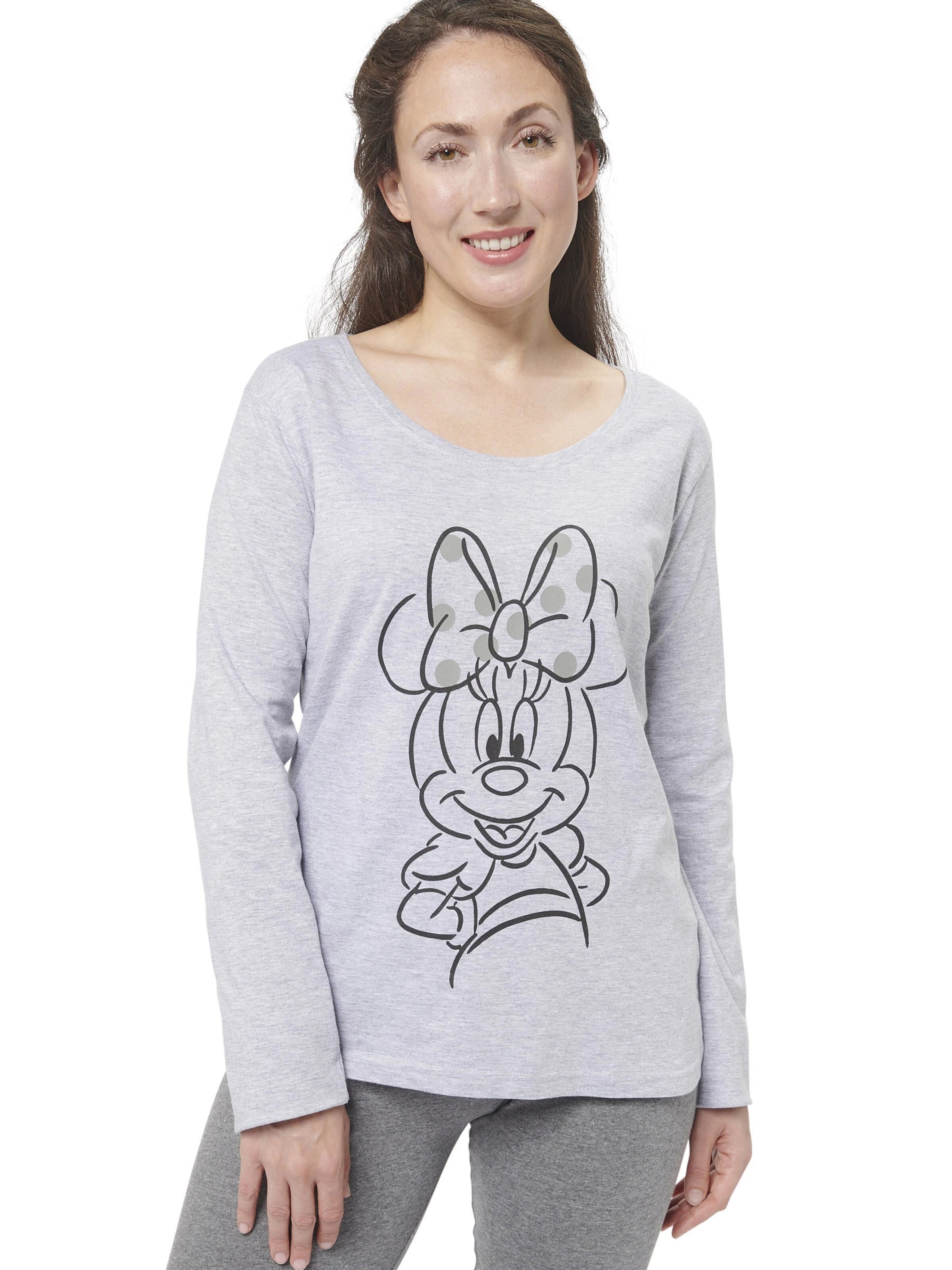 Disney Minnie Mouse Pyjama‌‌‌‌ in Grau: Vorderseite