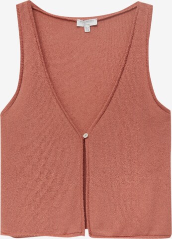 Pull&Bear Gebreide bodywarmer in Oranje: voorkant