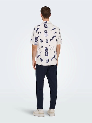 Only & Sons Regular fit Button Up Shirt in Beige