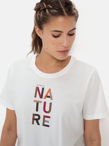 CAMEL ACTIVE T-Shirt mit Print aus nachhaltiger Baumwolle in Weiß