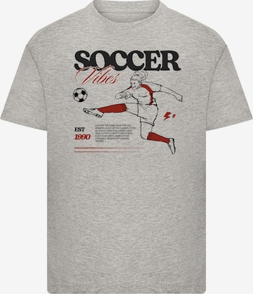 T-Shirt 'Soccer Vibes Sport Fan' F4NT4STIC en gris : devant