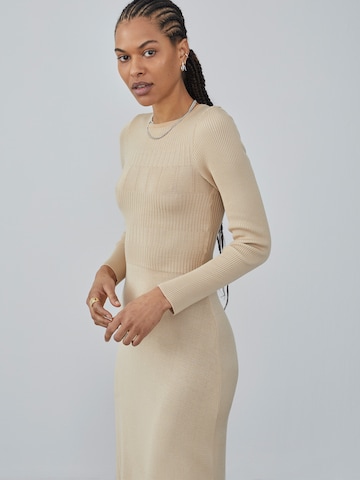 LeGer by Lena Gercke Knit dress 'Sina' in Beige