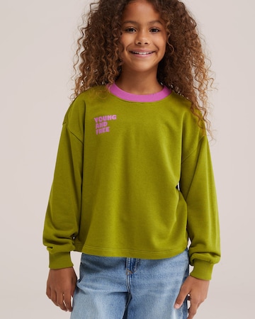 Sweat-shirt WE Fashion en vert : devant