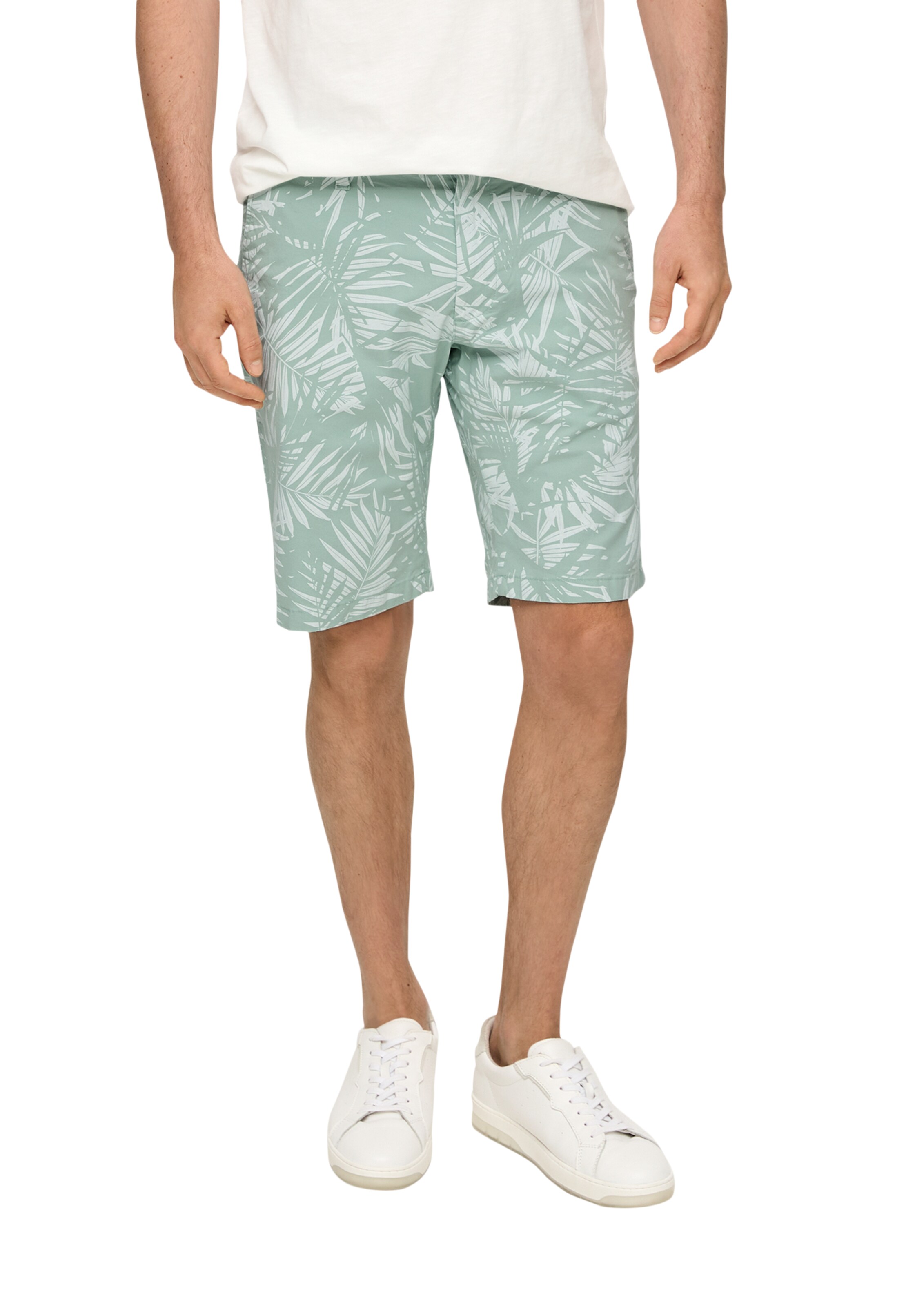 s.Oliver Slimfit Broek in Groen: voorkant