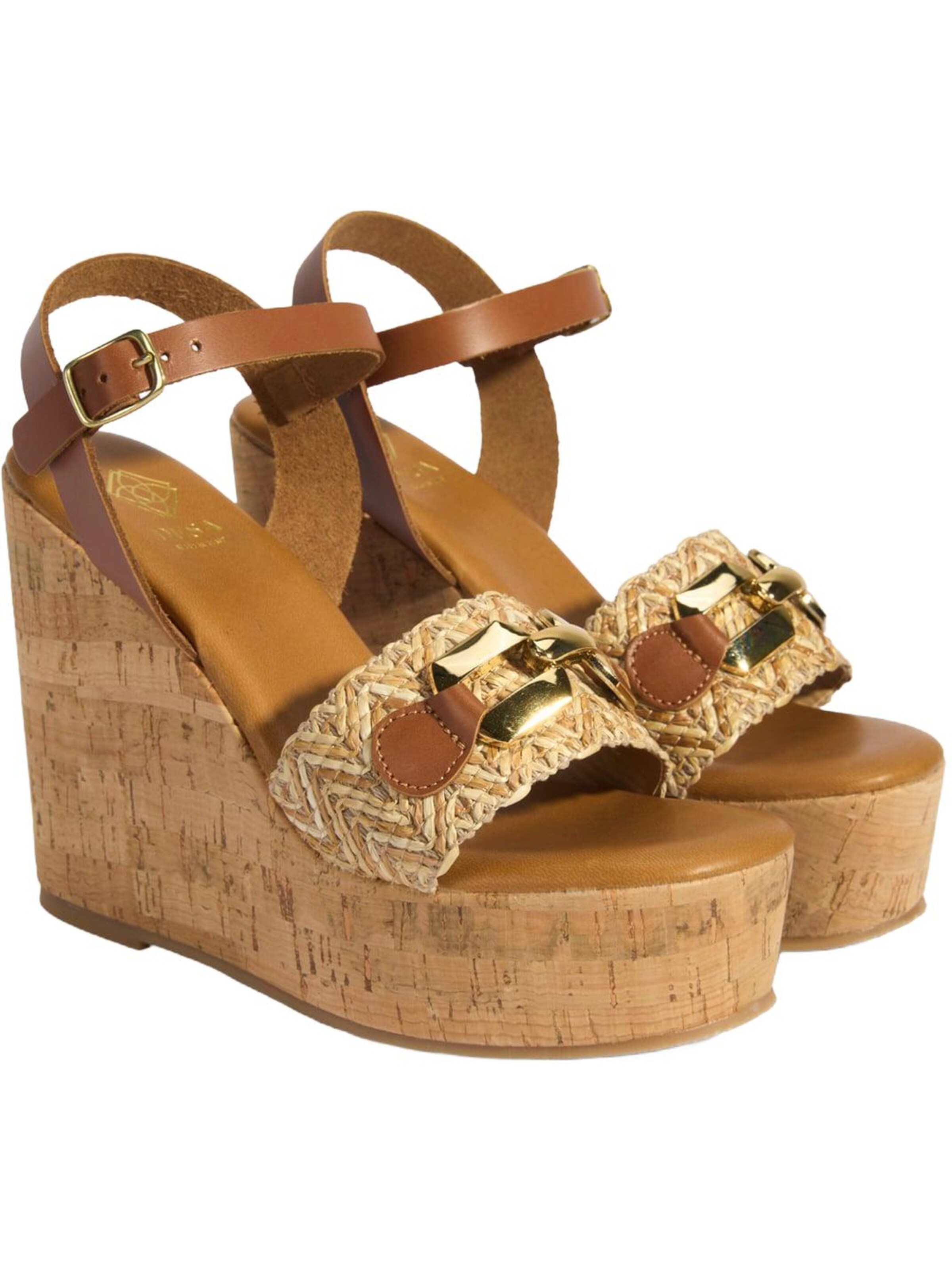 Desa - Sandalias 'Keilsandalen' en marrón: frente