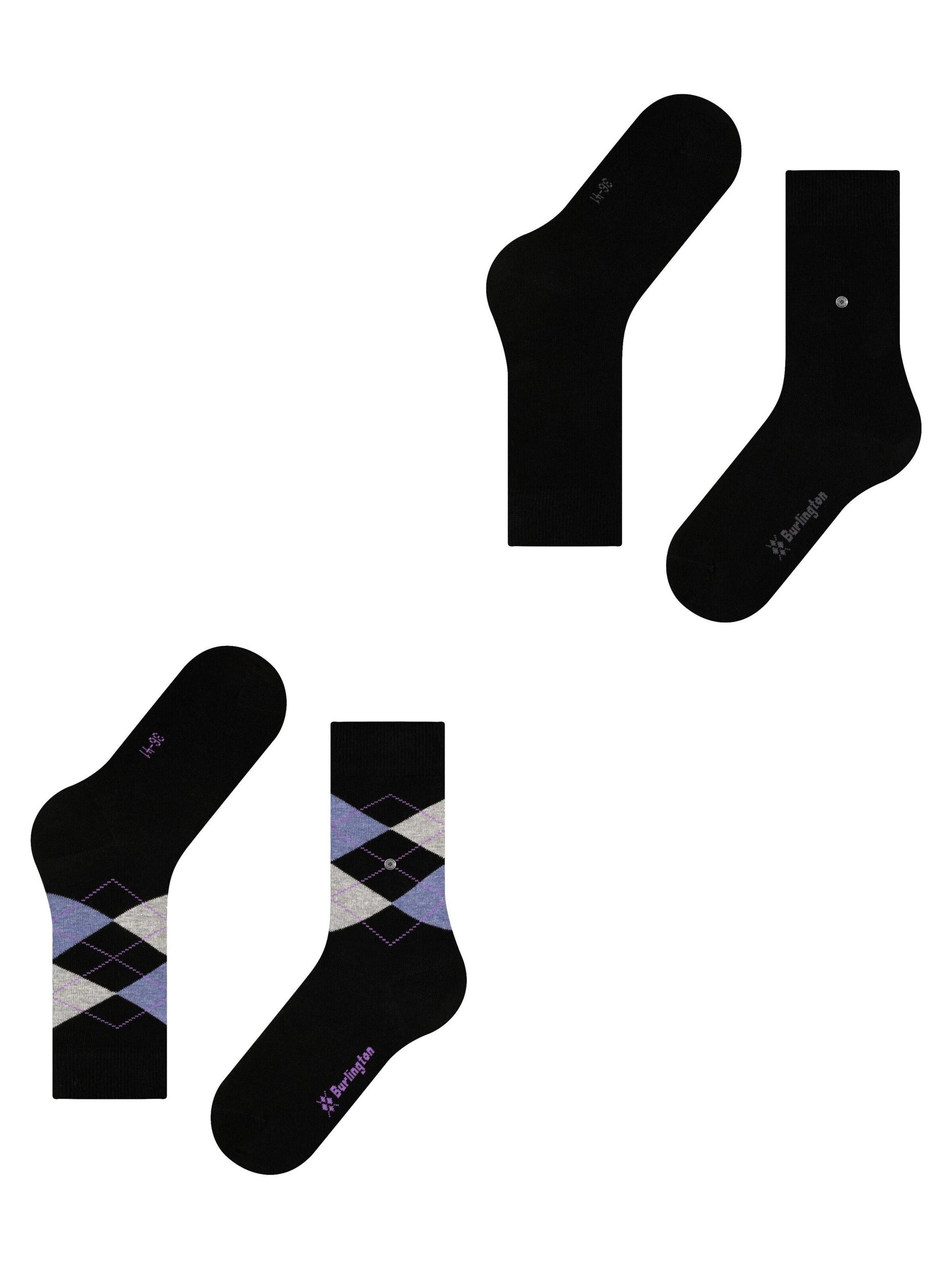 BURLINGTON Socks 'Everyday Mix 2-Pack' in Black