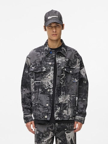 KARL LAGERFELD JEANS Φθινοπωρινό και ανοιξιάτικο μπουφάν σε μαύρο: μπροστά