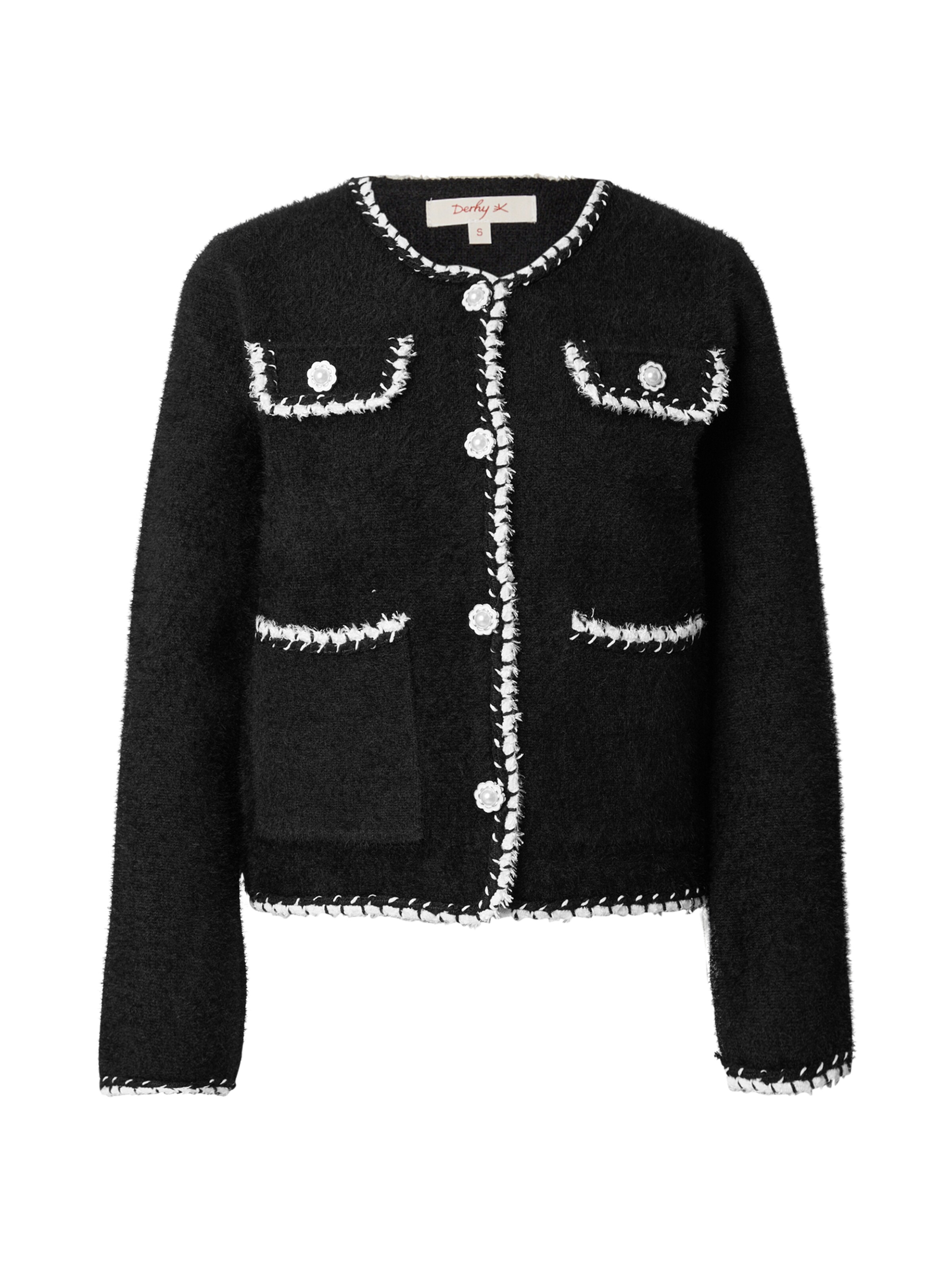 Geacă tricotată 'BALI' de la Derhy pe negru: față