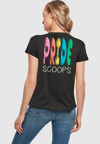 Merchcode T-Shirt 'Pride Scoops' in Schwarz: Vorderseite