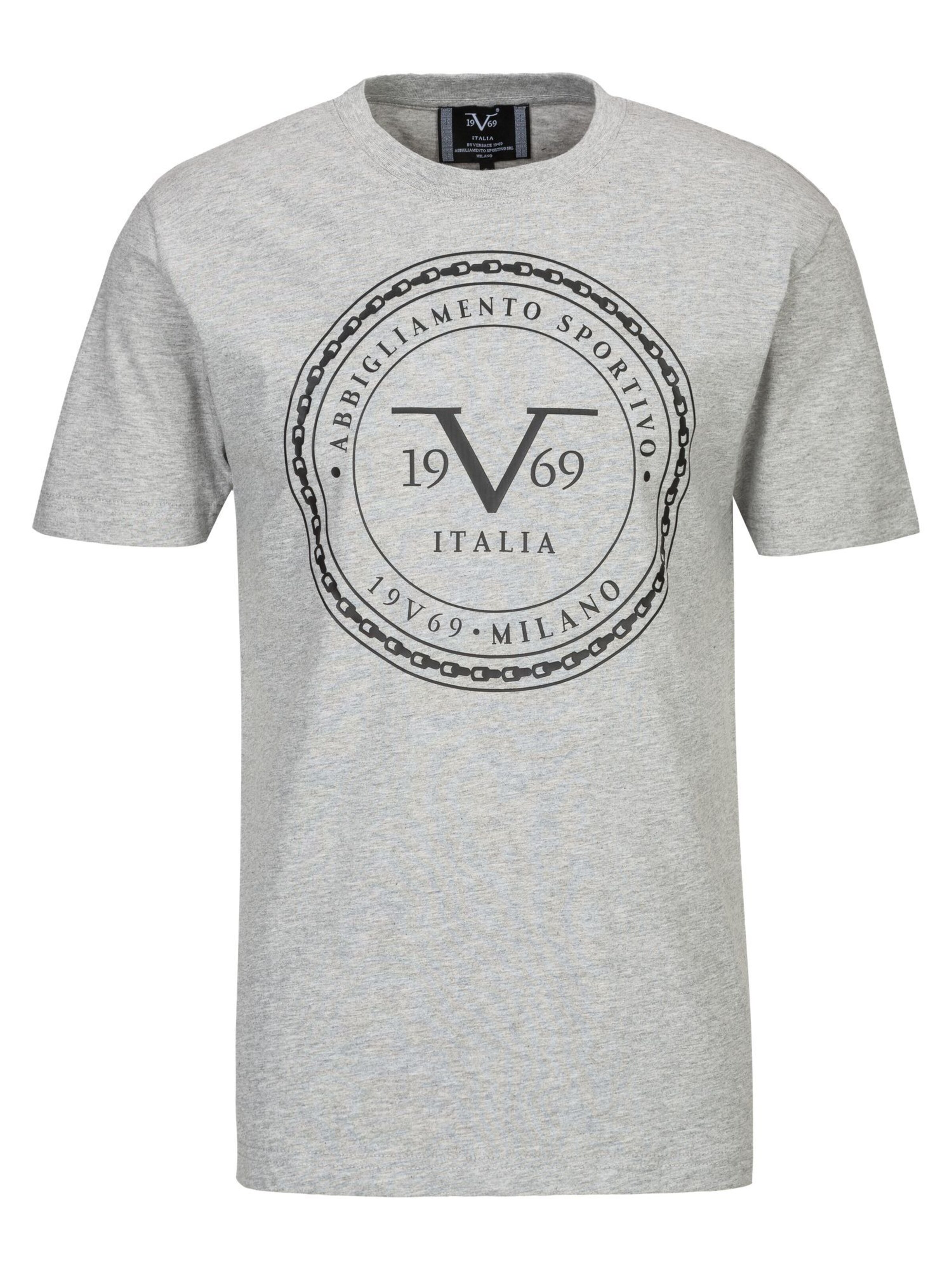 19V69 ITALIA T-Shirt 'Felix' in Grau: Vorderseite