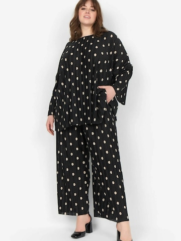 Wide Leg Pantalon 'Charlie 7' Wasabi Concept en noir