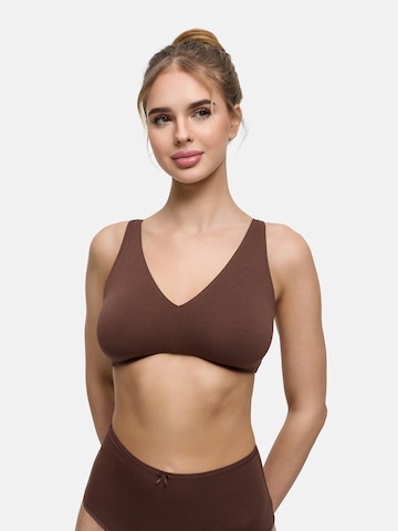 Bustier Soutien-gorge 'Cotton Bügelloser BH' cfab en marron : devant